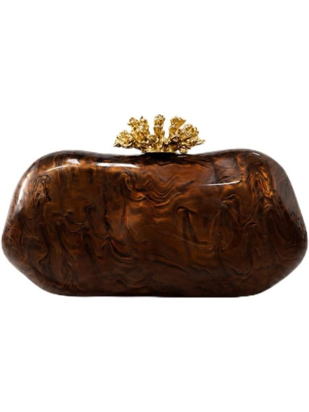 Vintage Marble Acrylic Flower Clutch Purse | Elegant Evening Handbag for